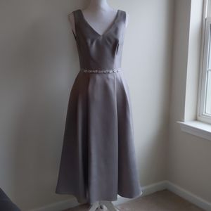 Oleg Cassini Mercury Silver Mikado Bridesmaid Dress OC290027